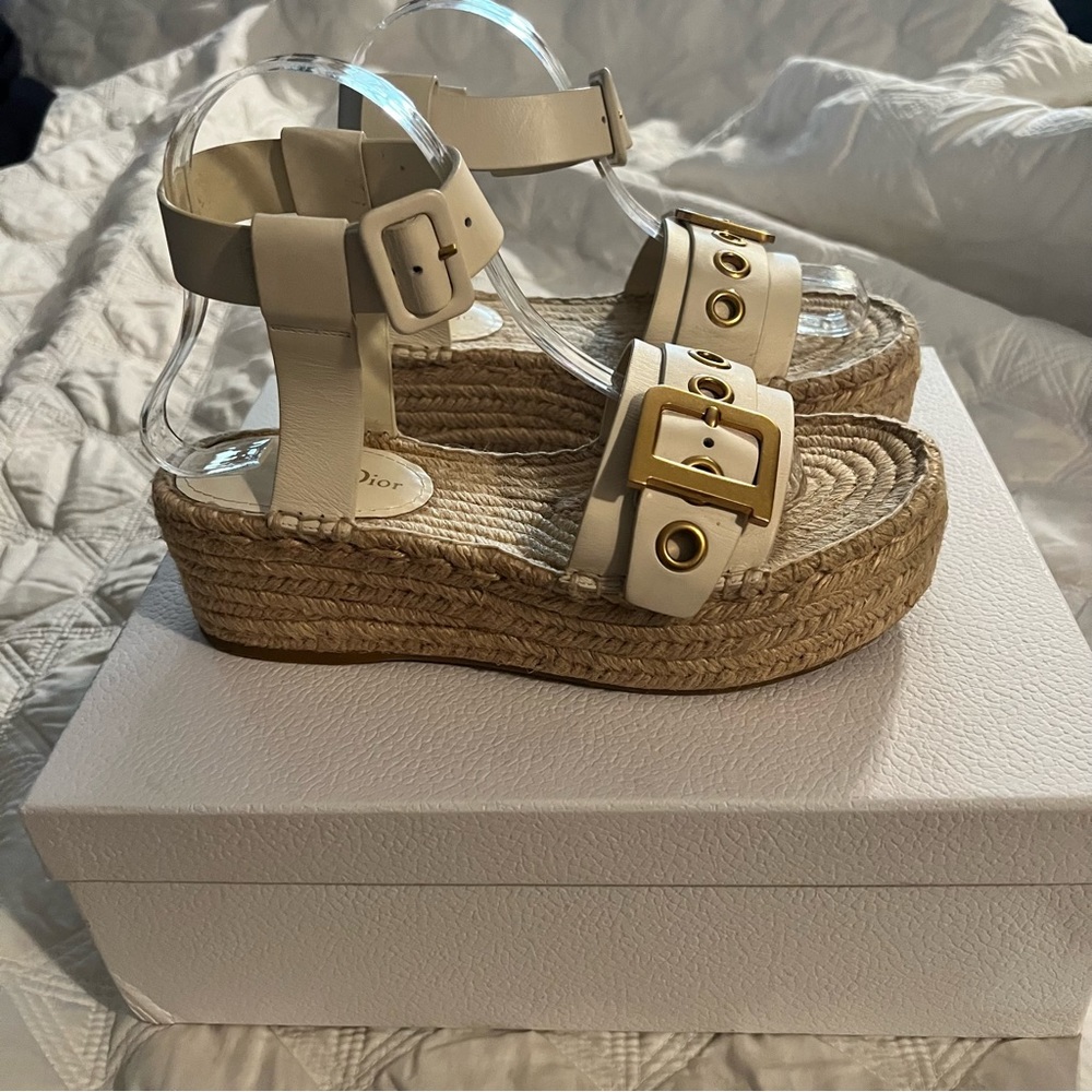 Christian Dior D-Dior Espadrille Sandals Size 38 *I SHIP SAME DAY!*
